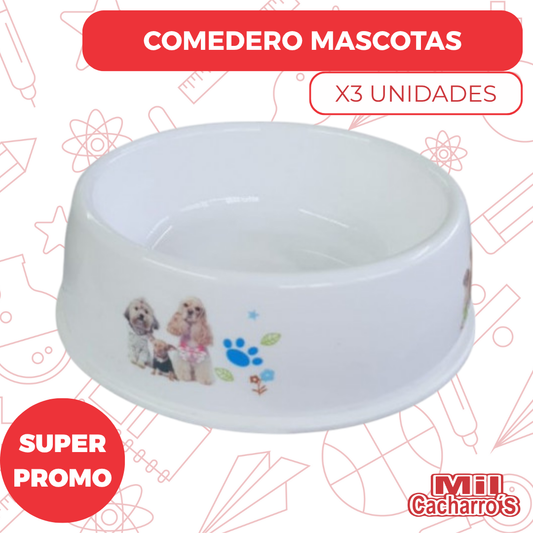 Comedero Mascotas X3 Unidades