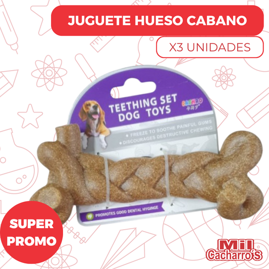 Juguete Hueso Cabano X3 Unidades