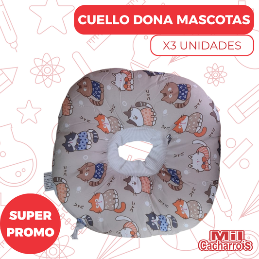 Cuello Dona Pequeño Para Mascotas X3 Unidades