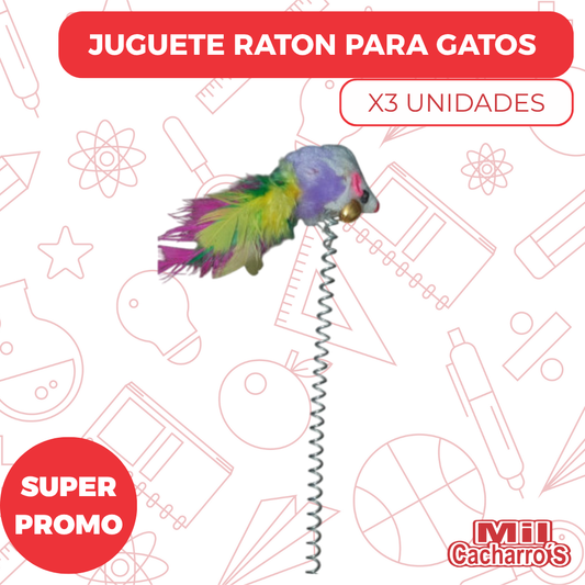 Juguete Raton Para Gatos X3 Unidades