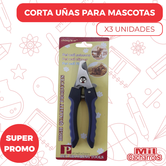 Corta Uñas Mascotas X3 Unidades