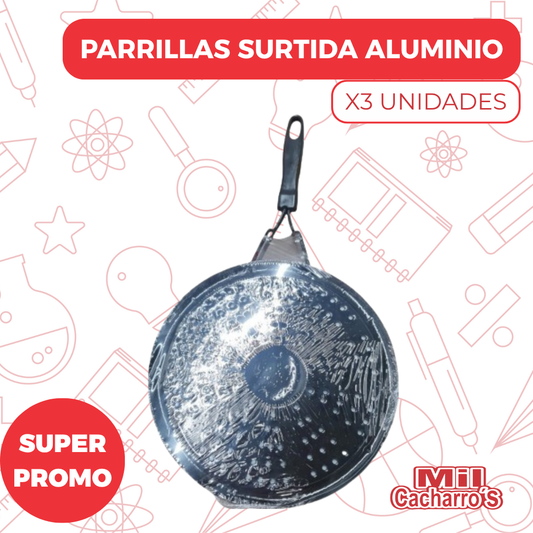 Parrillas Surtida Aluminio X3 Unidades