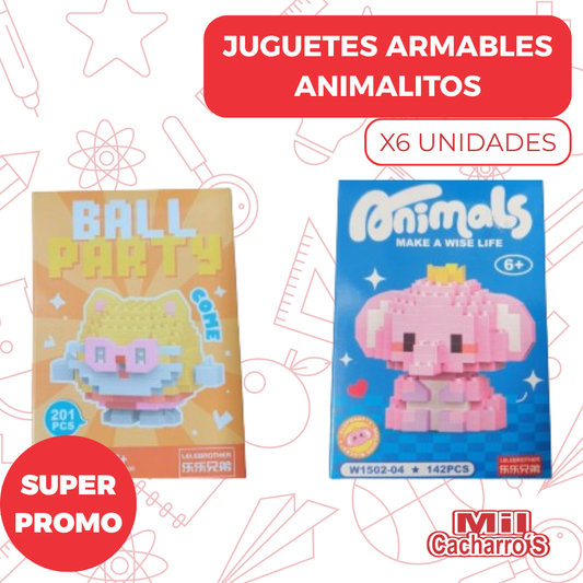 Juguetes Armables Animalitos X6 Unidades