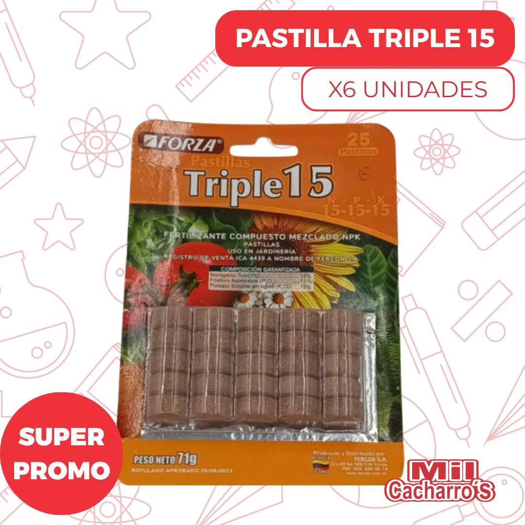 Pastilla Triple 15 X20 X6 Unidades