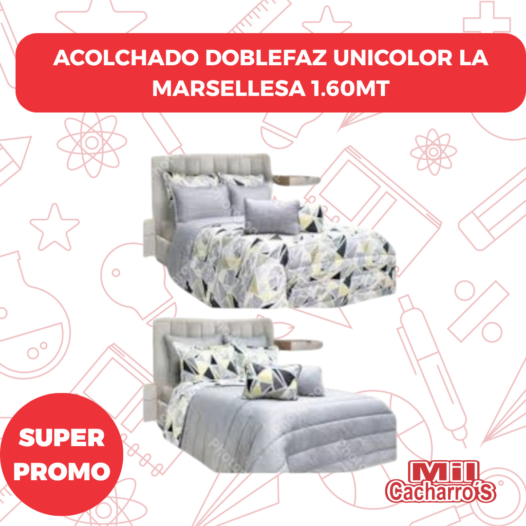 Acolchado Doblefaz Unicolor La Marsellesa 1.60 MT