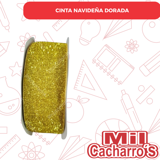 Cinta Navideña Dorada