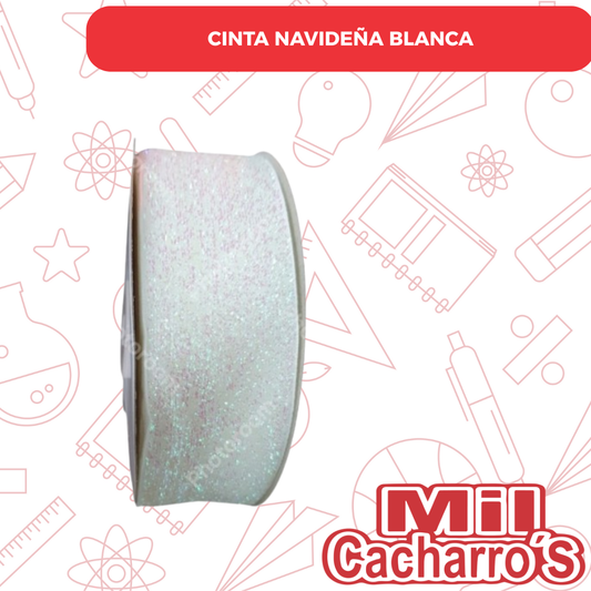 Cinta Navideña Blanca