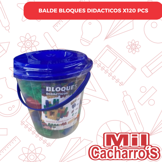 Balde Bloques Didacticos X120 Pcs