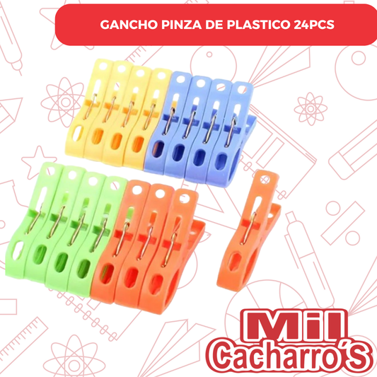 Gancho Pinza De Plastico 24PCS