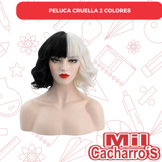 Peluca Cruella Dos Colores