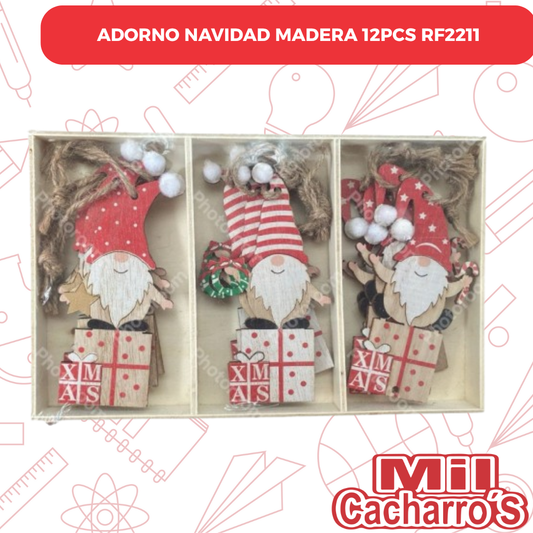 Adorno De Navidad En Madera 12PCS RF2211