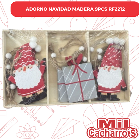 Adorno Navidad En Madera 9PCS RF2212