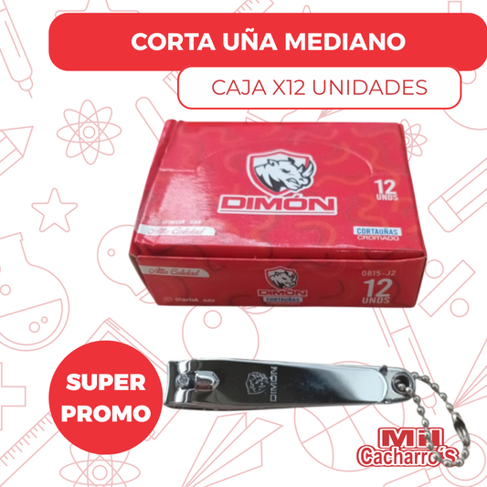 Caja Cortauñas Mediano Dimón 12 Unidades X3 Cajas