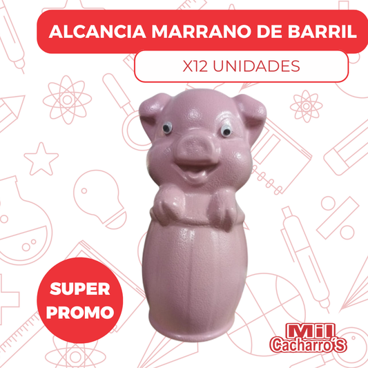 Alcancía Marrano De Barril X12 Unidades