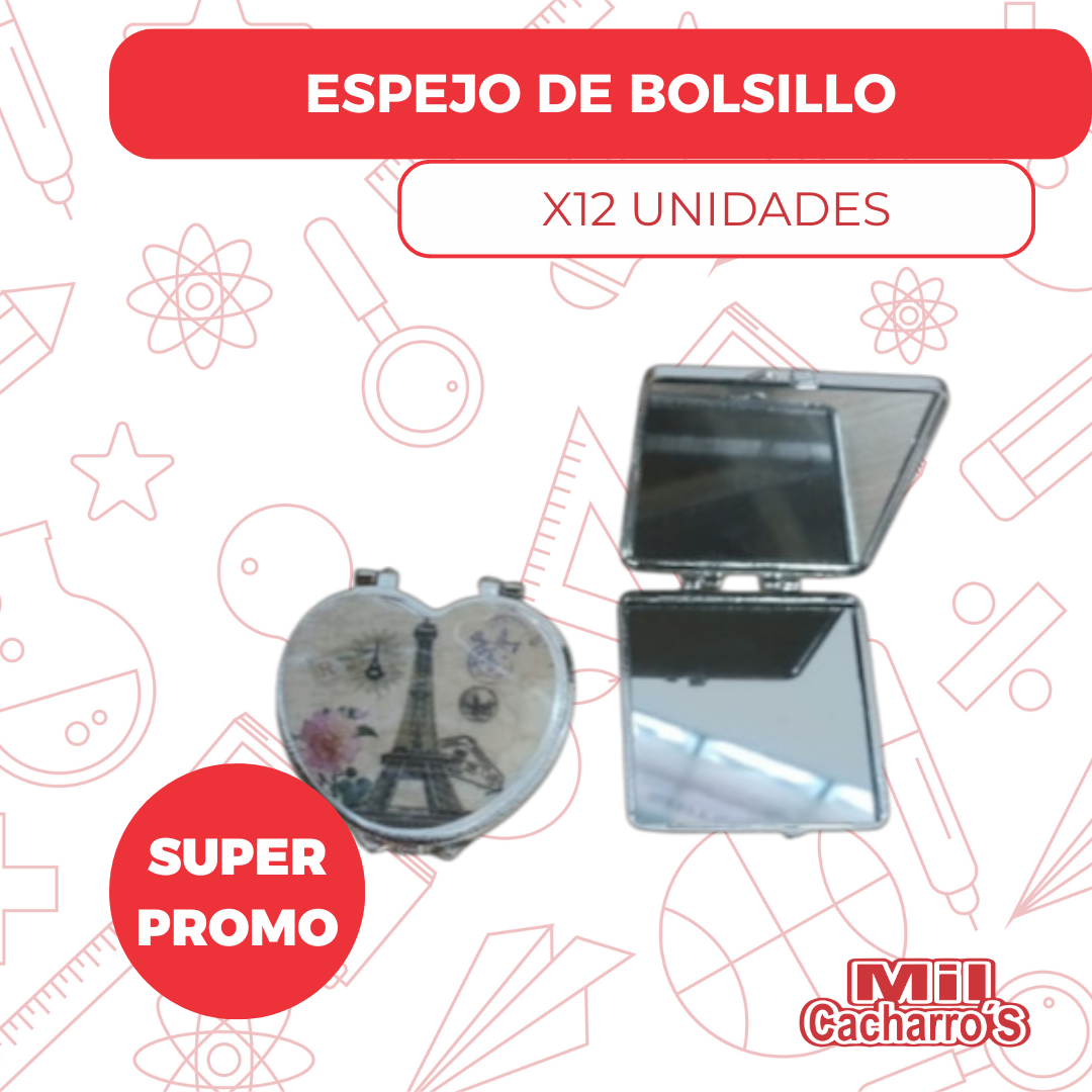 Espejo Pequeño Para Bolso X12 Unidades