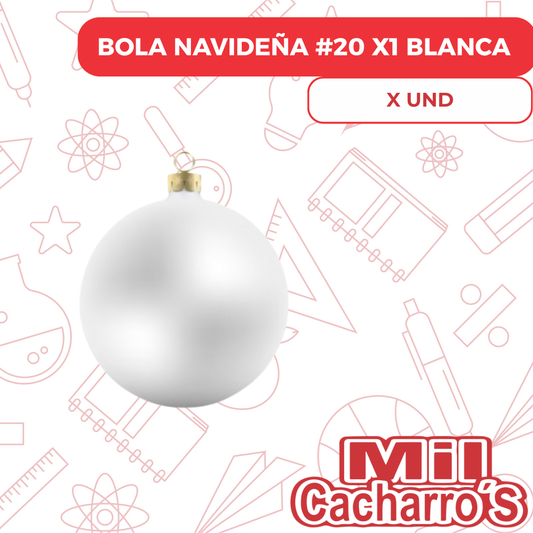 Bola Navideña #20 X1 Blanca