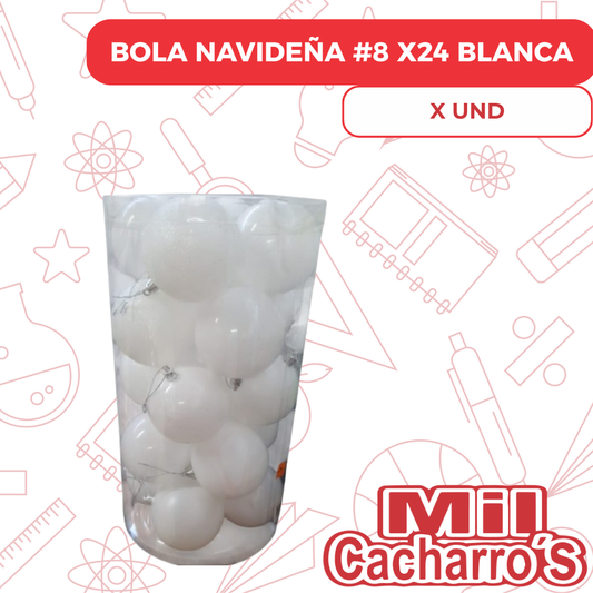 Bola Navideña #8 X24 Blanca