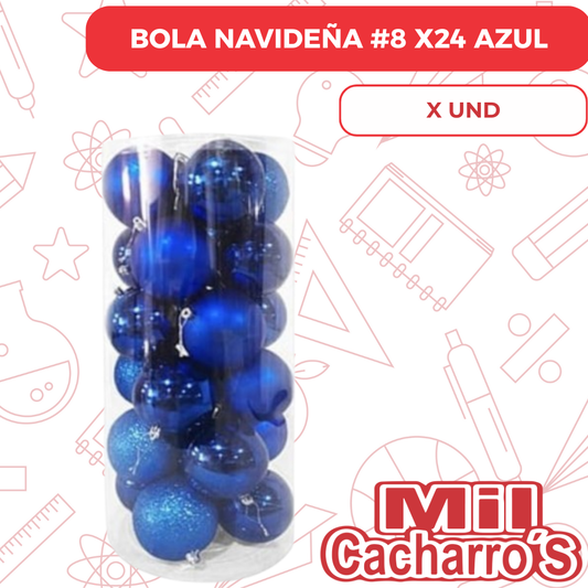 Bola Navideña #8 X24 Azul
