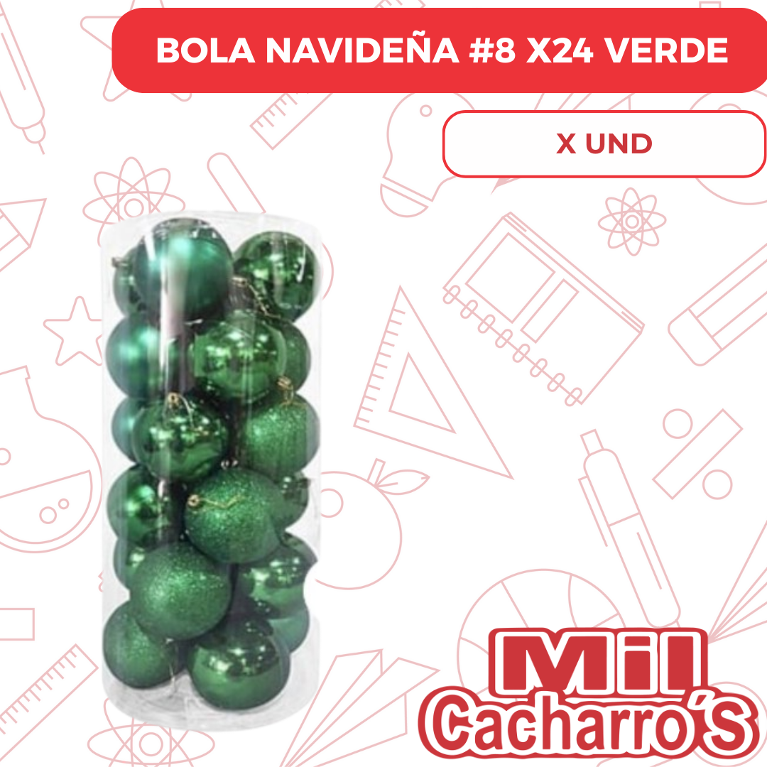 Bola Navideña #8 X24 Verde
