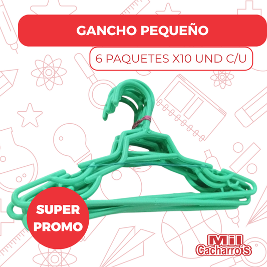 Gancho Pequeño 6 Paquetes X10 Unidades