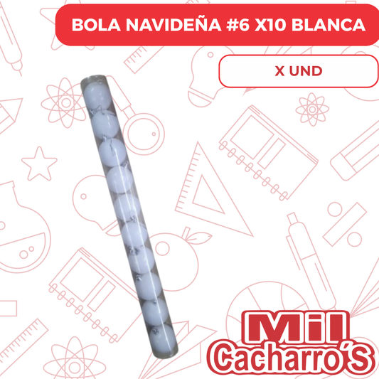 Bola Navideña #6 X10 Blanca
