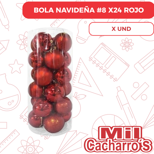 Bola Navideña #8 X24 Rojo