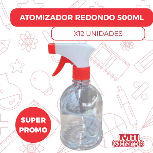 Atomizador Redondo De 500ML X12 Unidades