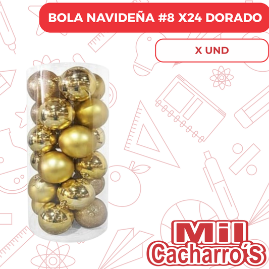 Bola Navideña #8 X24 Dorado