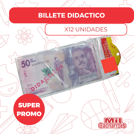 Billetes Didácticos X12 Unidades