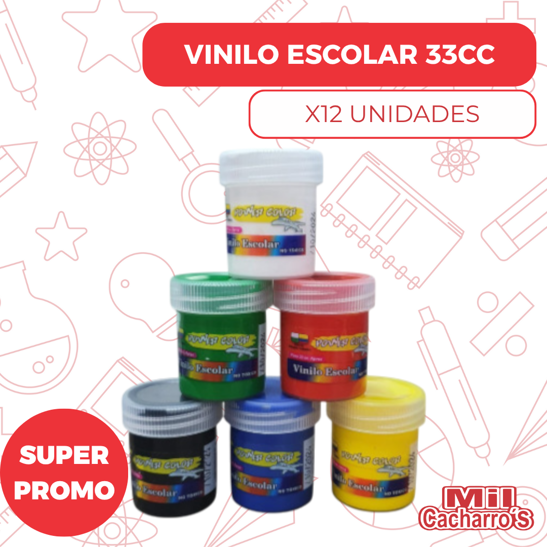 Vinilo Escolar X33CC Power Color Surtido X12 Unidades