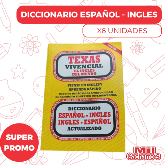 Diccionario Español-Inglés X6 Unidades