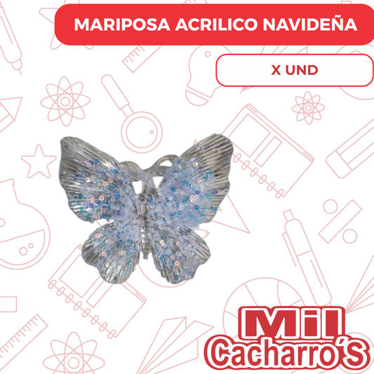 Mariposa Acrilico Navideña