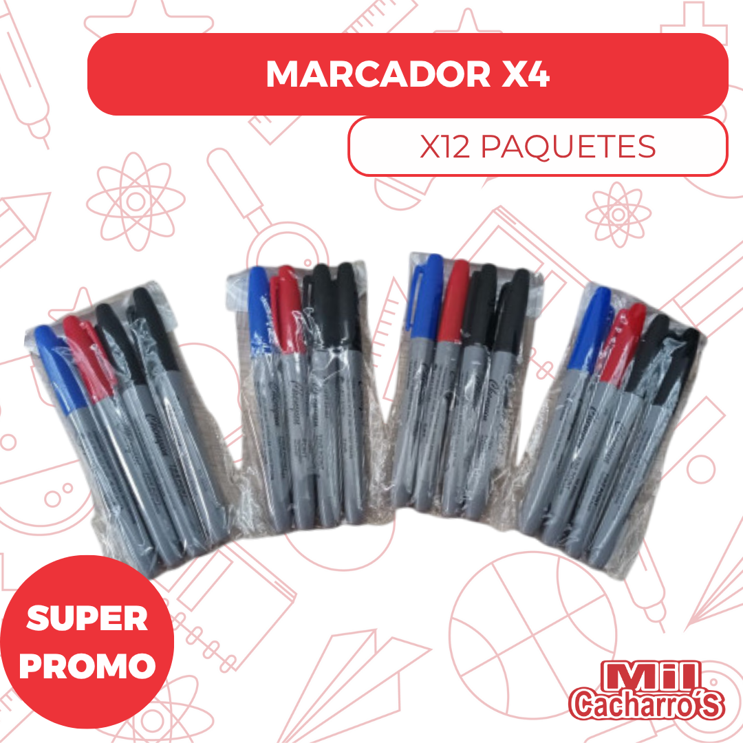 Marcadores X4 X12 Unidades Ref 10006