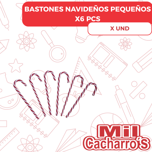 Bastones Navideños Pequeños X6 PCS